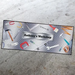 Tools Garage Double-Width Personalized Floormat
