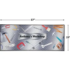 Tools Garage Double-Width Personalized Floormat