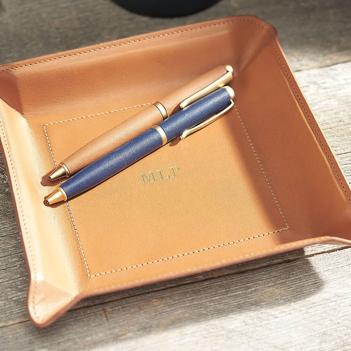 Traditional Leather Wrapped Blue Pen