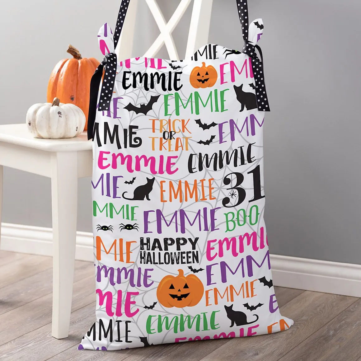 Trick-or-Treat Personalized Pink Name Pillowcase