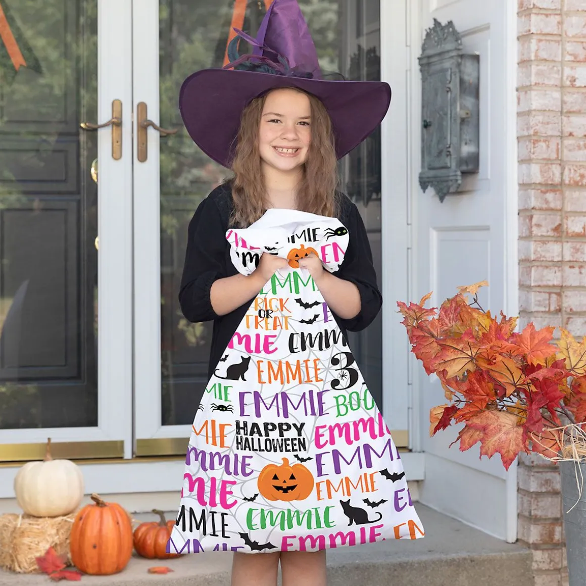 Trick-or-Treat Personalized Pink Name Pillowcase
