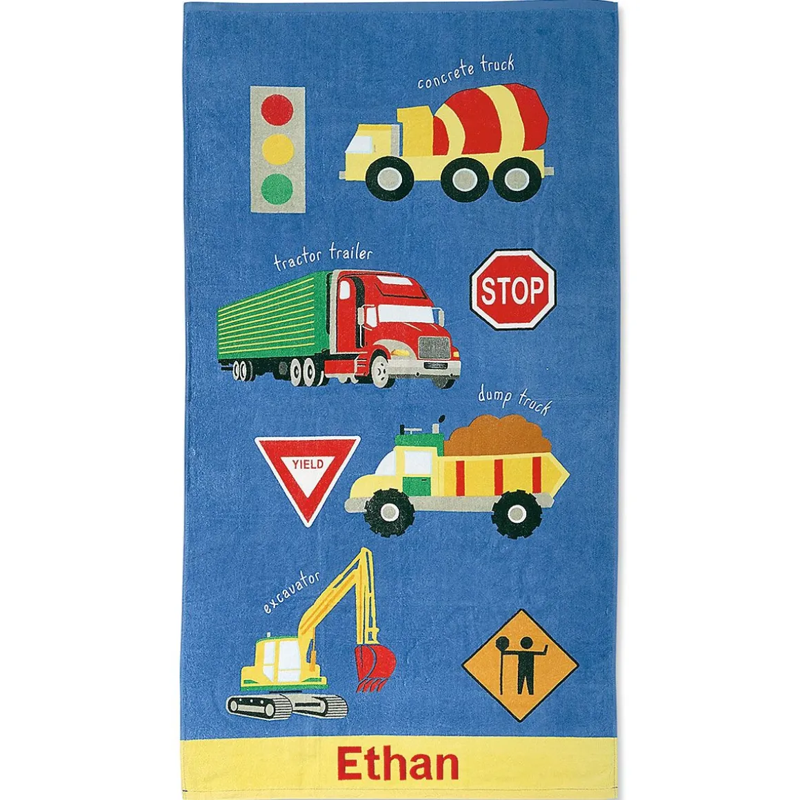 Trucks & Traffic Signs Personalized Towel