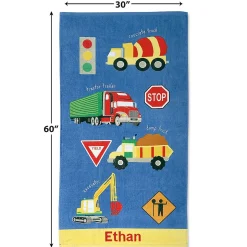 Trucks & Traffic Signs Personalized Towel