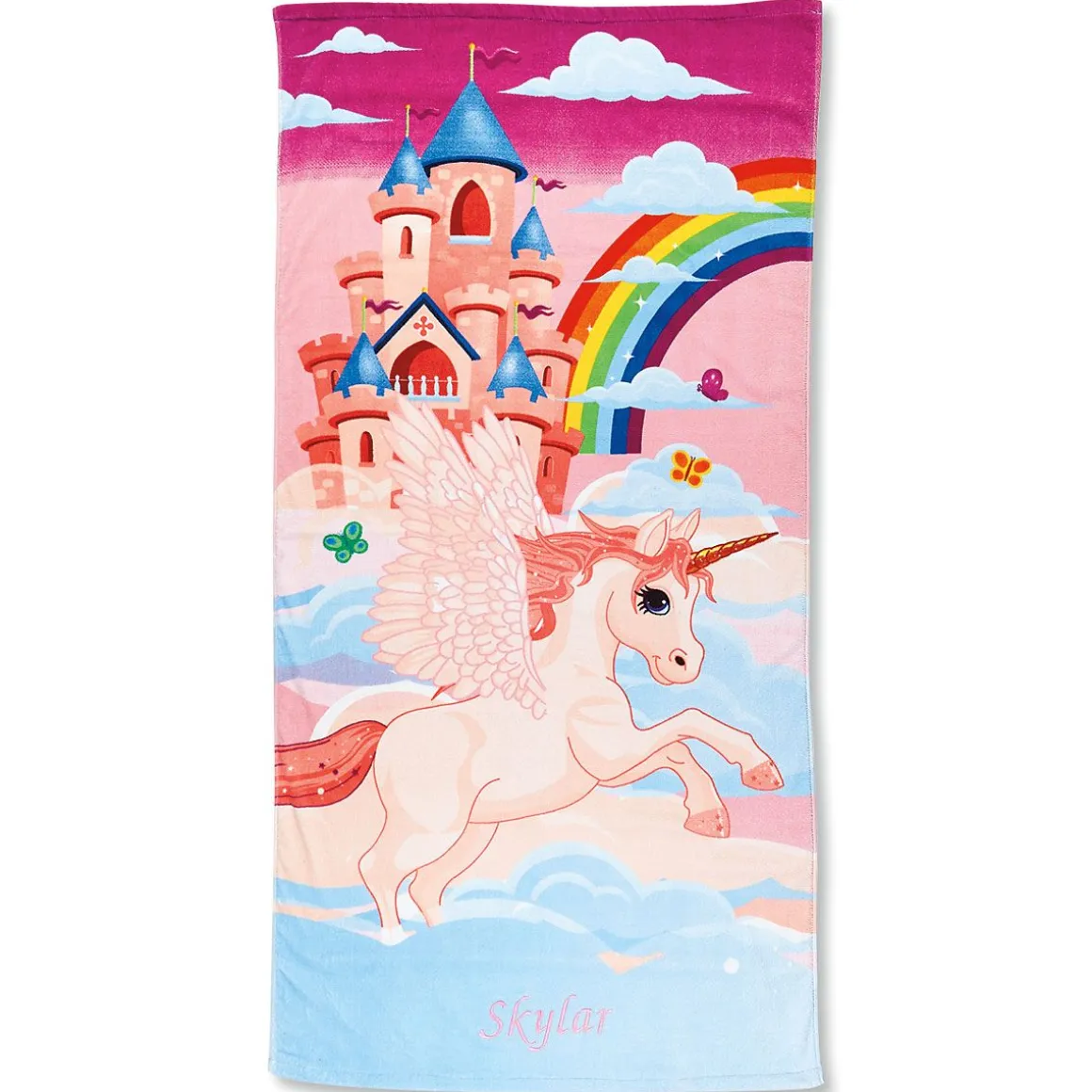 Unicorn Castle Personalized Towel