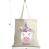 Unicorn Easter Personalized Canvas Tote
