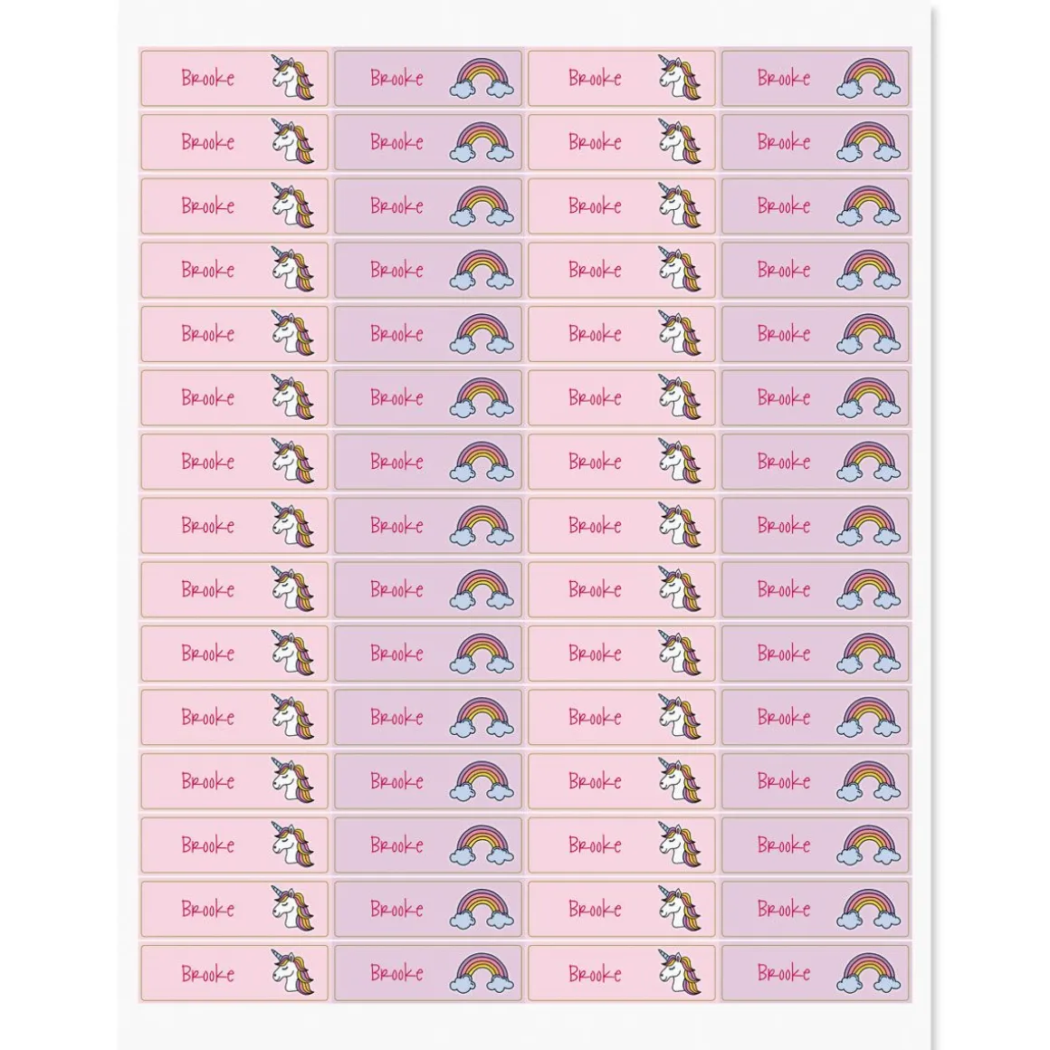 Unicorn Name Stickers