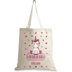 Unicorn Personalized Canvas Tote