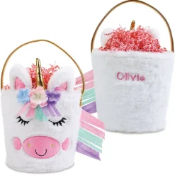Unicorn Personalized Plush Treat Basket