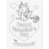 Unicorns Valentine Personalized Coloring Cards