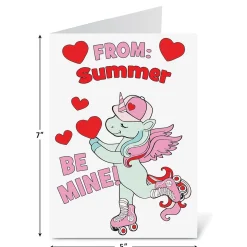Unicorns Valentine Personalized Coloring Cards