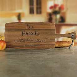 Vine-Design Personalized Paddle Cutting Board