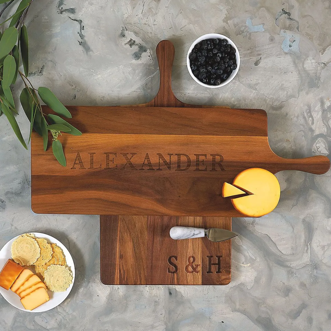 Walnut Personalized Charcuterie Wide Board