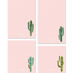 Watercolor Cactus Initial Notepads