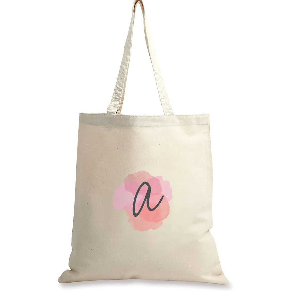 Watercolor Initial Personalized Canvas Tote
