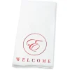 Welcome Circle Initial Foil Stamped Disposable Hand Towels