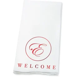 Welcome Circle Initial Foil Stamped Disposable Hand Towels