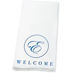 Welcome Circle Initial Foil Stamped Disposable Hand Towels