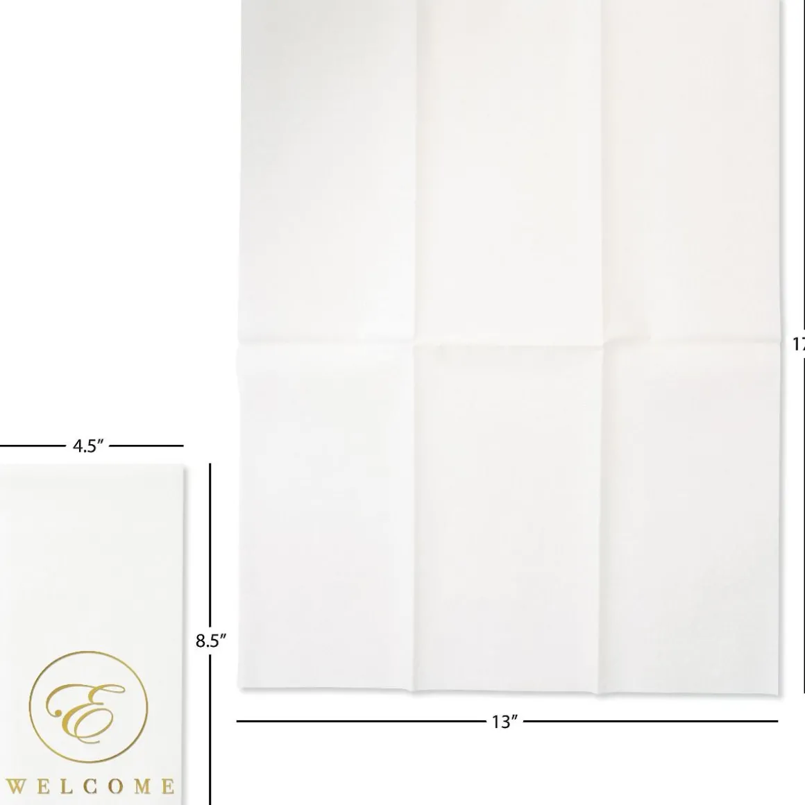 Welcome Circle Initial Foil Stamped Disposable Hand Towels