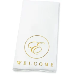 Welcome Circle Initial Foil Stamped Disposable Hand Towels