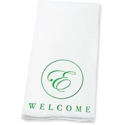 Welcome Circle Initial Foil Stamped Disposable Hand Towels