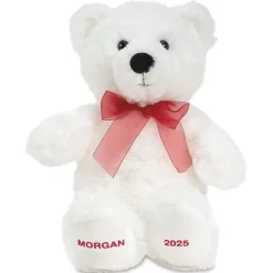 White Bear with Bow Personalized Plush