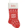 White Cuff Snowflake Personalized Christmas Stocking
