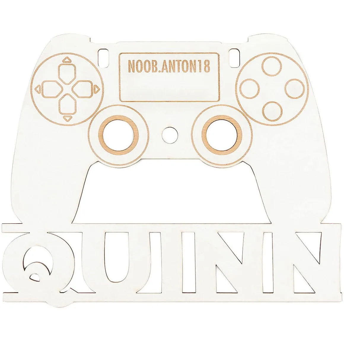 White Gaming Controller Personalized Wood Plaque
