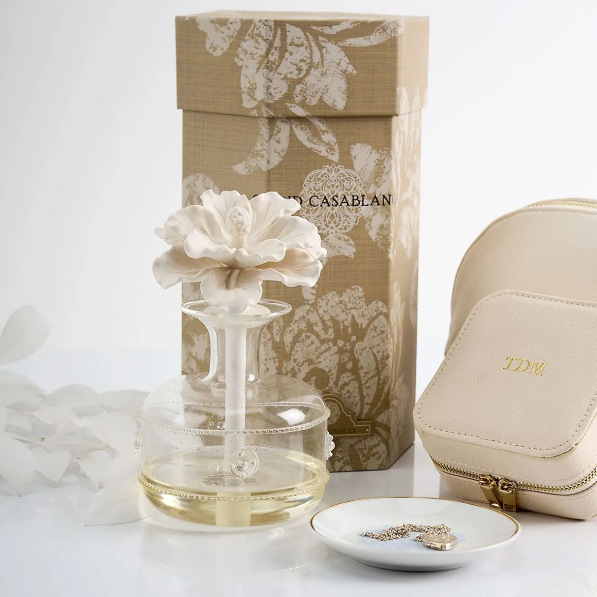 White Hibiscus Grand Casablanca Porcelain Diffuser