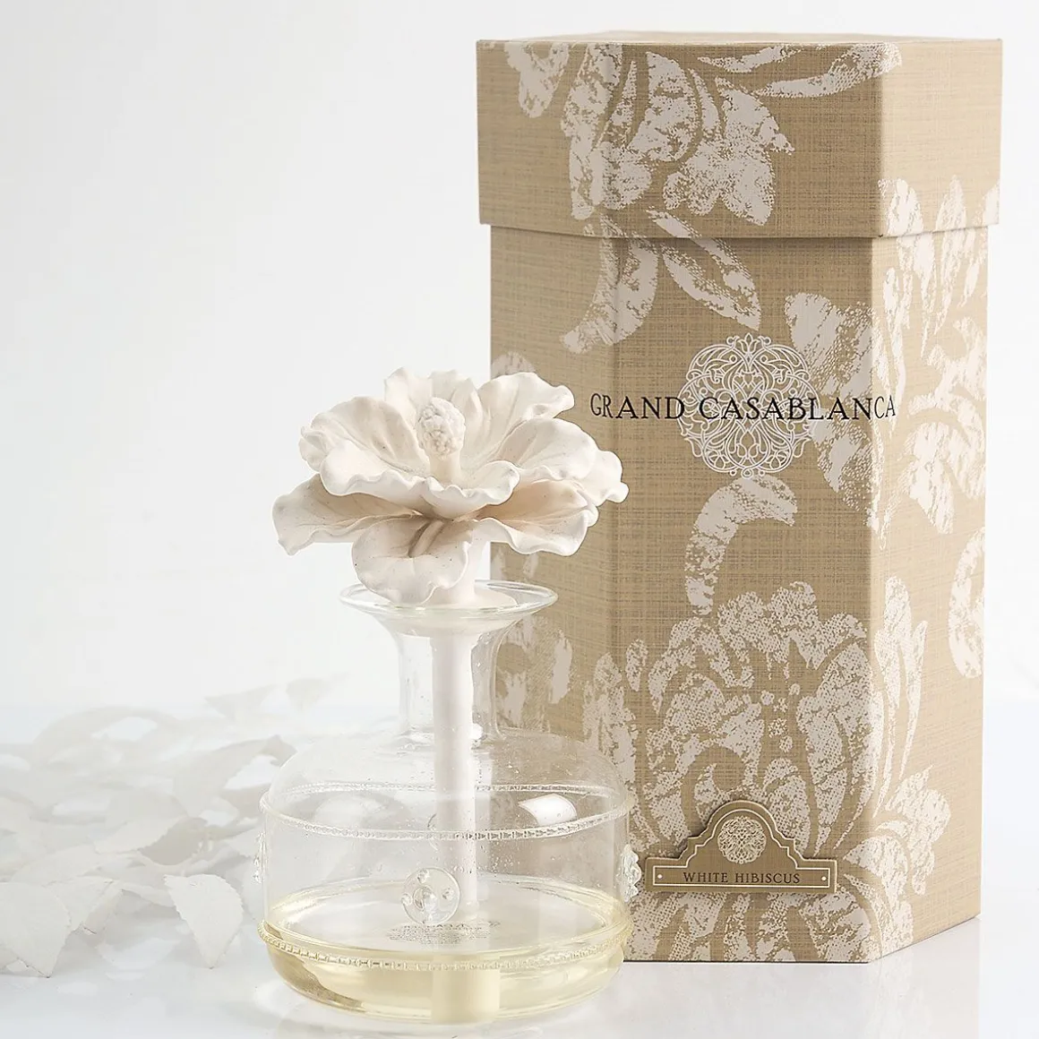 White Hibiscus Grand Casablanca Porcelain Diffuser