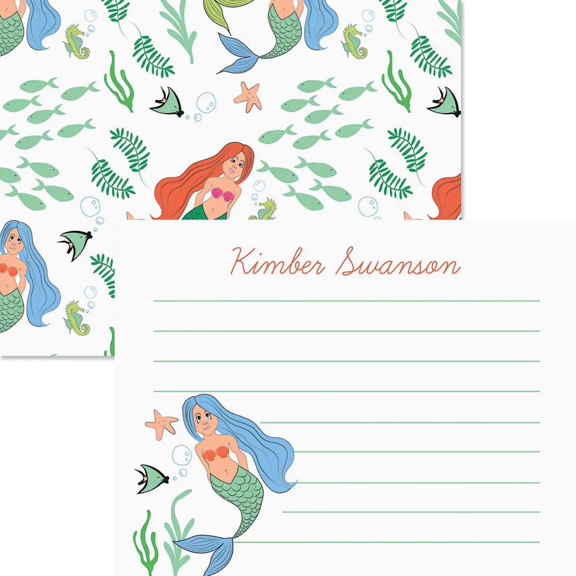 White Mermaid Correspondence Cards
