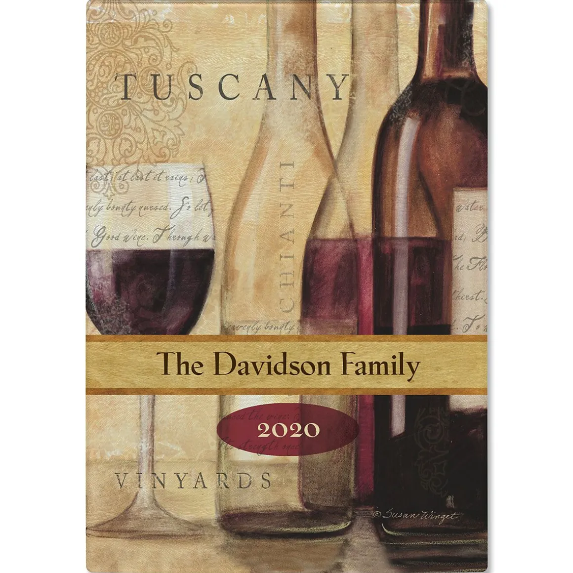 Wine Décor Personalized Glass Cutting Board