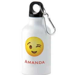 Wink Emoji Personalized Water Bottle