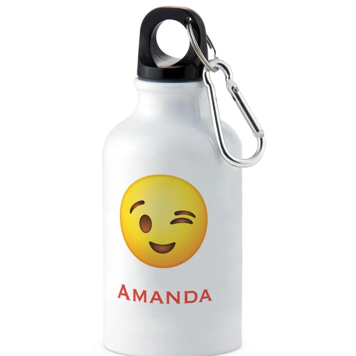 Wink Emoji Personalized Water Bottle