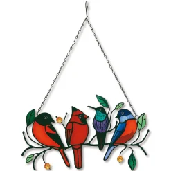 Winter Birds Hanging Metal Decoration
