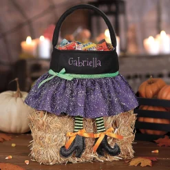 Witch Legs Halloween Personalized Treat Basket