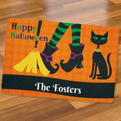Witch Legs Personalized Halloween Doormat