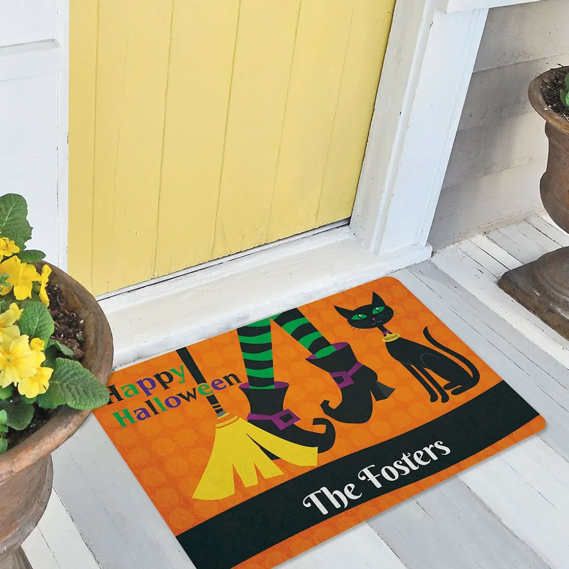 Witch Legs Personalized Halloween Doormat