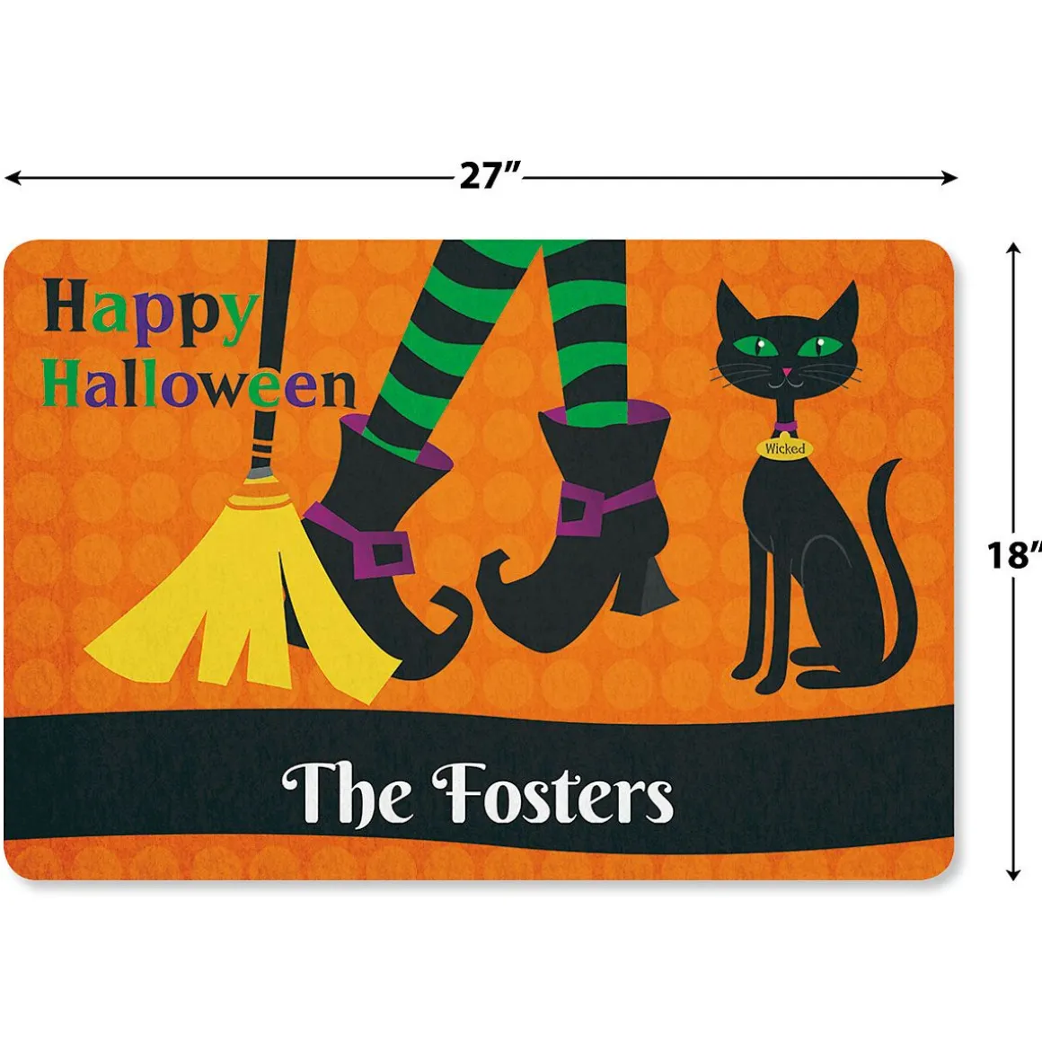 Witch Legs Personalized Halloween Doormat