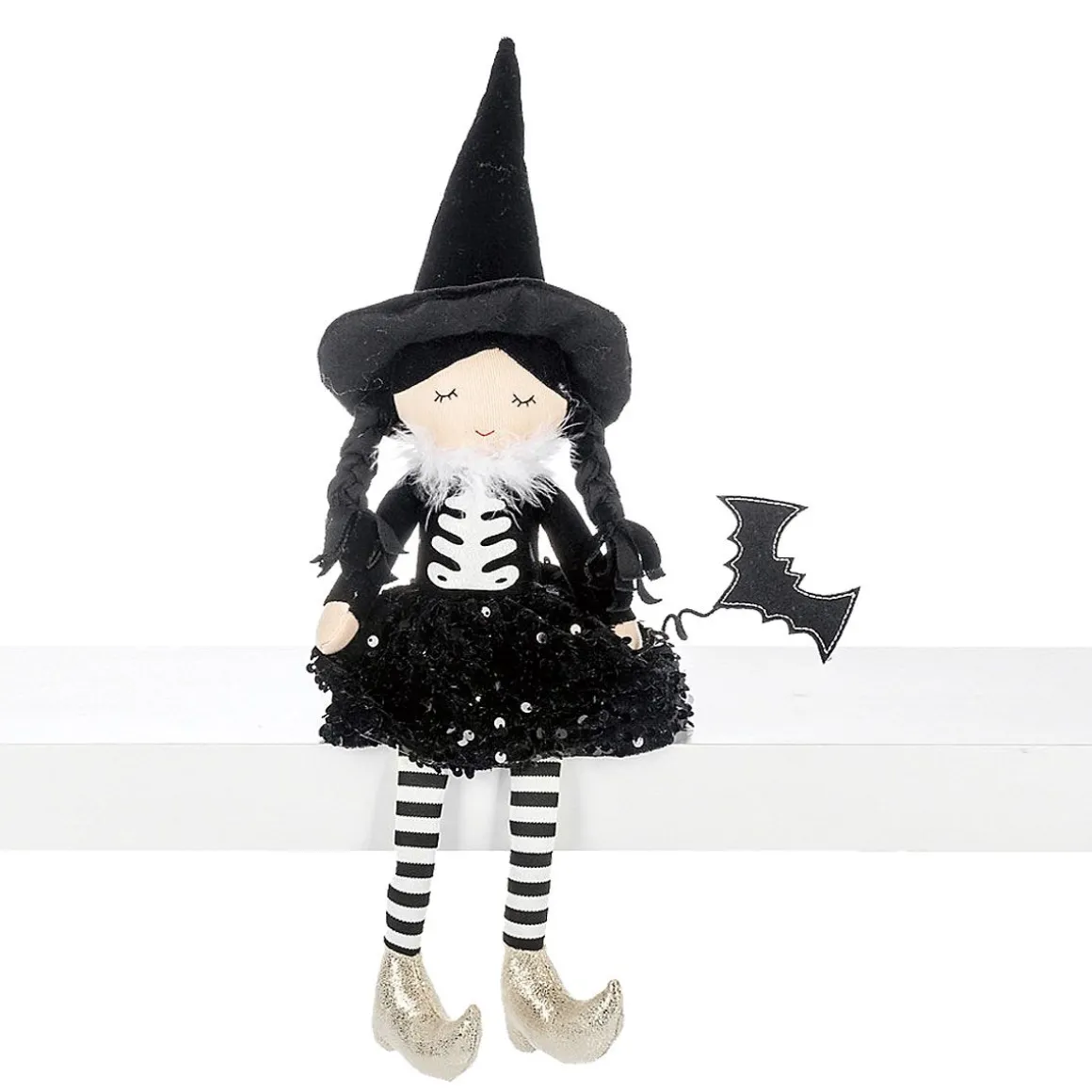Witch with Bat Shelf Sitter