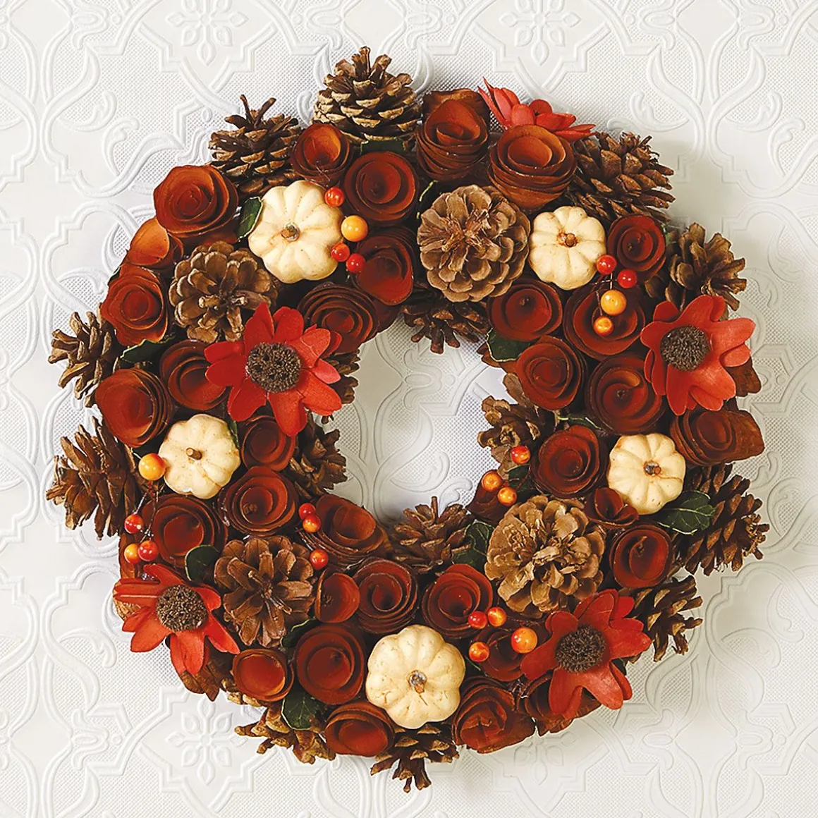 Wood Curl Autumn Wreath