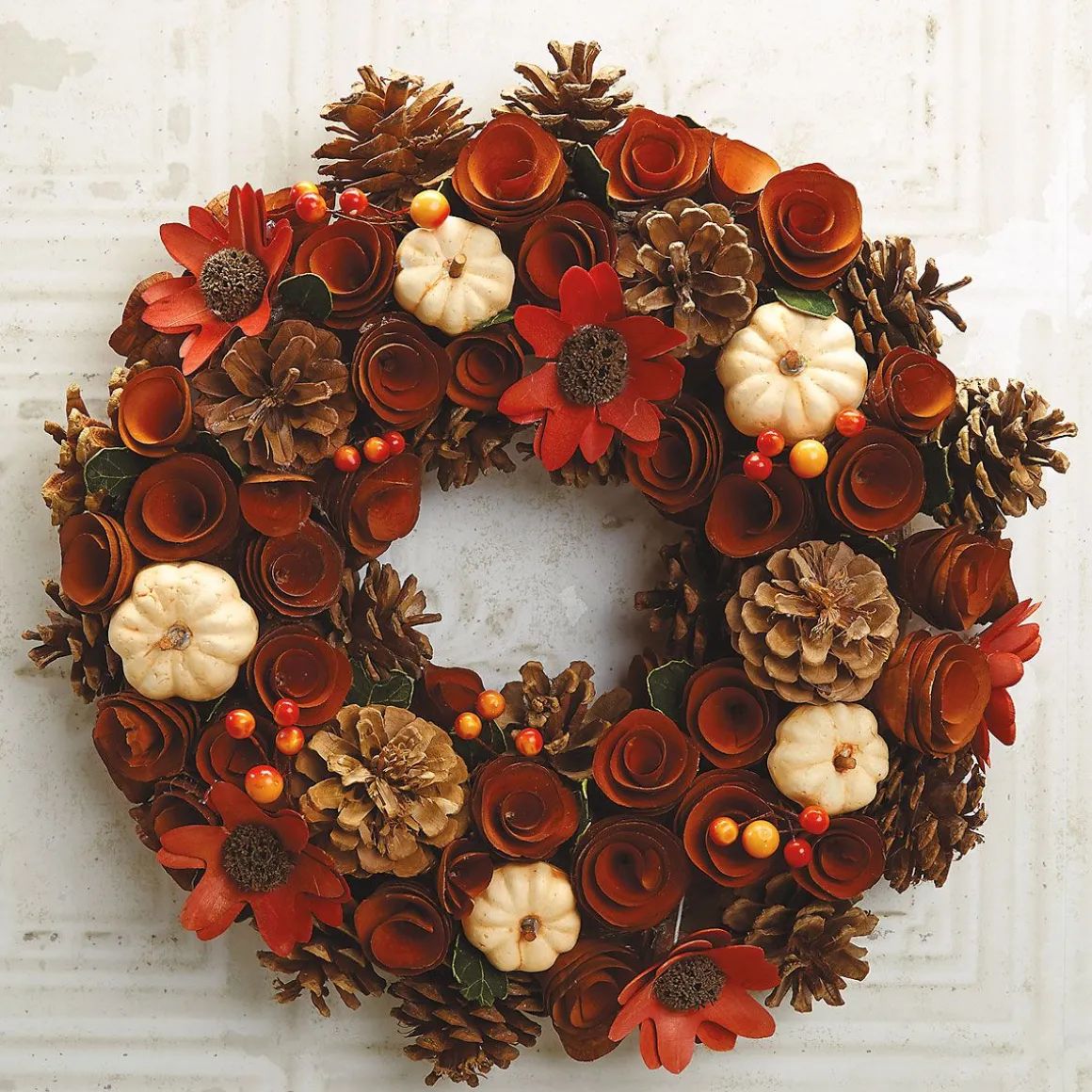 Wood Curl Autumn Wreath