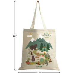 Woodland Animals Personalized Canvas Tote