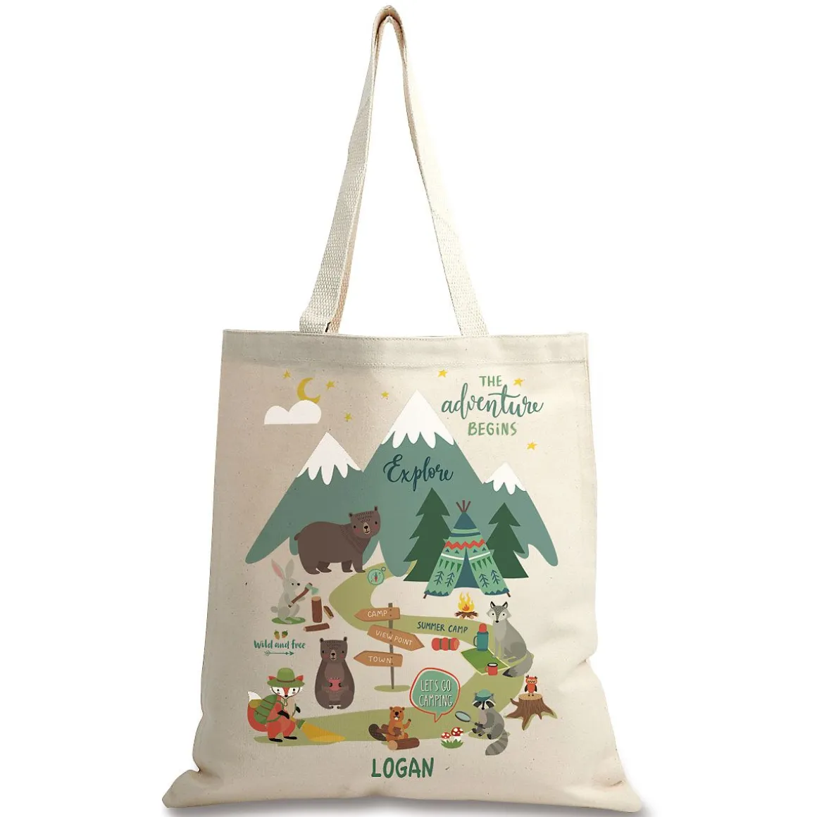 Woodland Animals Personalized Canvas Tote