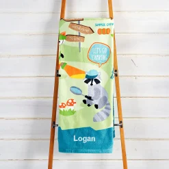 Woodland Animals Personalized Towel