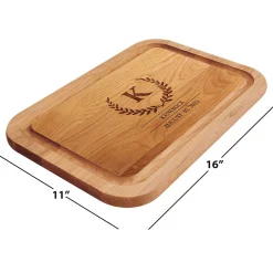 Wreath Established Alder Wood Personalized Cutting Board