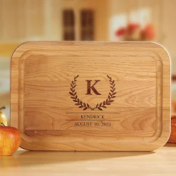 Wreath Established Alder Wood Personalized Cutting Board