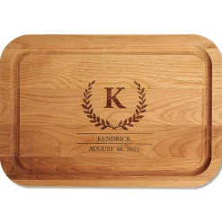 Wreath Established Alder Wood Personalized Cutting Board