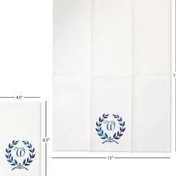 Wreath Initial Foil Stamped Disposable Hand Towels