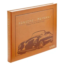 70 Years of Porsche Personalized Tan Leather-Bound Book